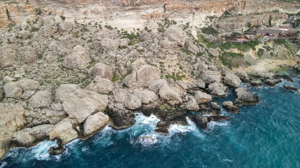 Vista Aérea Bahía Ancla Mellieha Malta —  Fotos de Stock