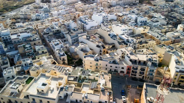 Vista Aérea Paisagem Urbana Mellieha Drone Malta — Fotografia de Stock