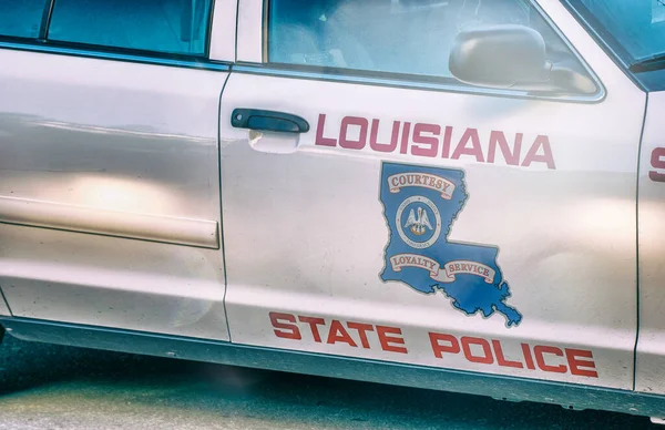 New Orleans February 8Th 2016 Louisiana State Police Car Parkerd — Stock Photo, Image