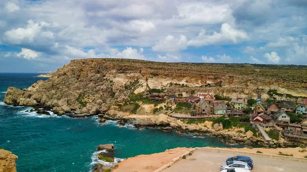 Vista Aérea Bahía Ancla Mellieha Malta — Foto de Stock