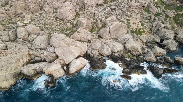 Malta Mellieha Daki Anchor Körfezi Nin Havadan Görüntüsü — Stok fotoğraf