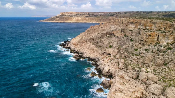 Letecký Pohled Anchor Bay Mellieha Malta — Stock fotografie
