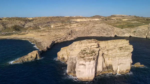 Αεροφωτογραφία Του Fungus Rock Στον Κόλπο Dwejra Gozo — Φωτογραφία Αρχείου