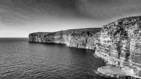 Vista Aérea Belas Falésias Xlendi Gozo — Fotografia de Stock