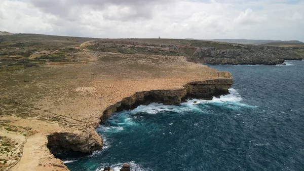 Vista Aérea Anchor Bay Mellieha Malta — Fotografia de Stock