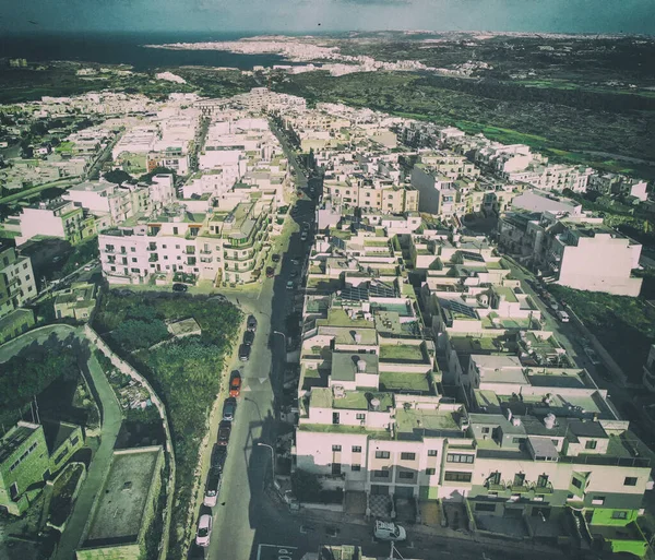 Вид Літака Mellieha Cityscape Drone Malta — стокове фото