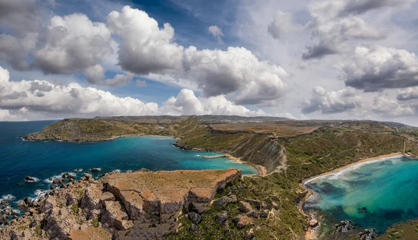 Вид Воздуха Райский Залив Беспилотника Мальта — стоковое фото