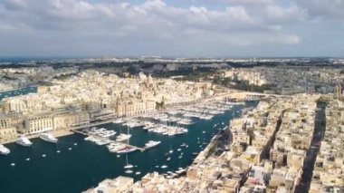 Malta 'daki Senglea antik şehir manzarası