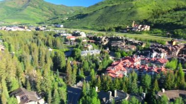 Vail, Colorado 'nun hava manzarası.