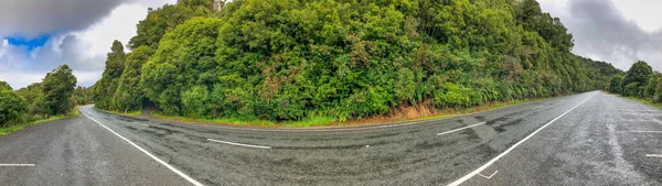 Beautiful road across New Zealand, panoramic view.