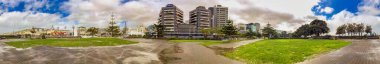 Wellington, Yeni Zelanda - 5 Eylül 2018: Hükümet binalarının panoramik manzarası.