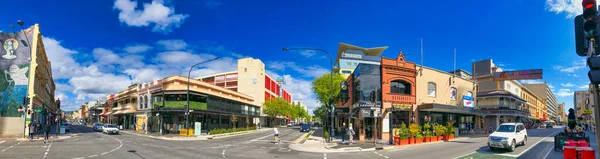 Glenelg Avustralya Eylül 2018 Dükkanları Olan Ana Şehir Caddesinin Panoramik — Stok fotoğraf