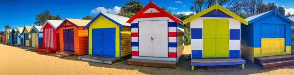 Brighton Beach Αυστραλία Σεπτεμβρίου 2018 Brighton Beach Πολύχρωμες Ξύλινες Καμπίνες — Φωτογραφία Αρχείου