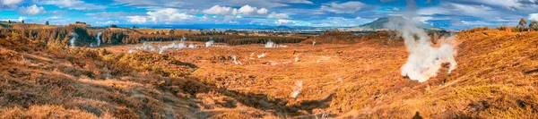 Sonbahar Mevsiminde Taupo Kraterleri Panoramik Manzara Yeni Zelanda — Stok fotoğraf