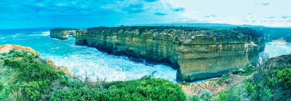 Loch Ard Gorge Great Ocean Road Australia Panoramic View Rock — 스톡 사진