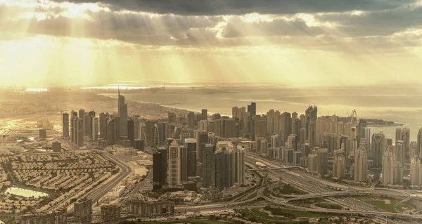 Dubai Emiratos Árabes Unidos Diciembre 2016 Vista Aérea Del Horizonte — Foto de Stock