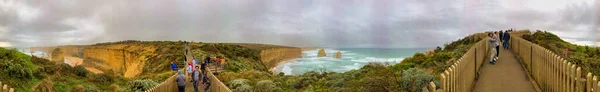 Дванадцять Апостолів Утворюють Скелі Вздовж Великого Океанського Шляху Панорамний Вигляд — стокове фото