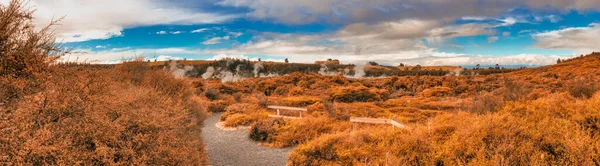 Craters Moon Panoramic View Taupo Autumn Season New Zealand — Foto de Stock