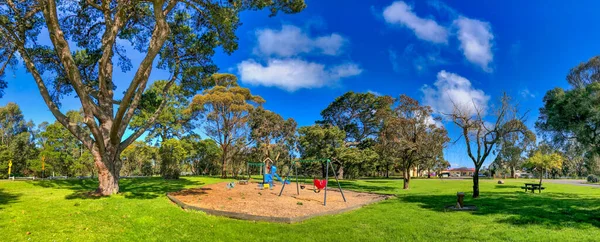 Panoramic View Beautiful City Park Playground Sunny Day —  Fotos de Stock