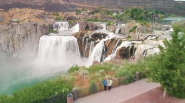 Shoshone şelalesi, Idaho. İHA 'dan hava görüntüsü - ABD