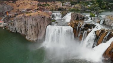Shoshone şelalesi, Idaho. İHA 'dan hava görüntüsü - ABD