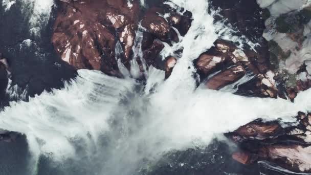 Shoshones Vattenfall Idaho Aerial Overhead Från Drönare Usa — Stockvideo