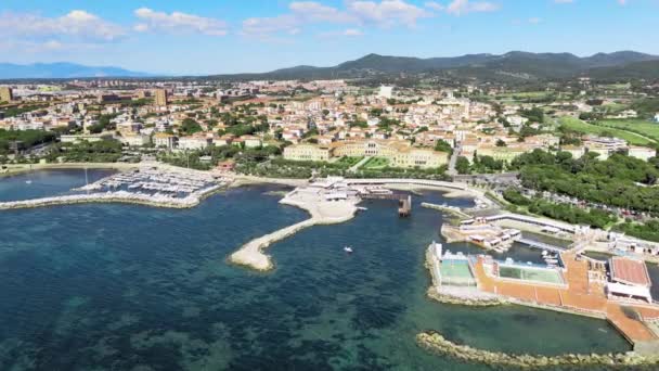 Atemberaubende Luftaufnahme Der Küste Von Livorno Toskana Beinhorn Aus Der — Stockvideo