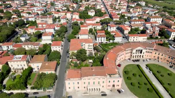 Úžasný Výhled Pobřeží Livorna Toskánsko Leghorn Dronu Zpomalený Pohyb — Stock video