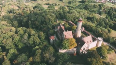 Bamberg Altenburg Kalesi yaz mevsiminde, Almanya 'da. İnsansız hava aracından görüntüle.