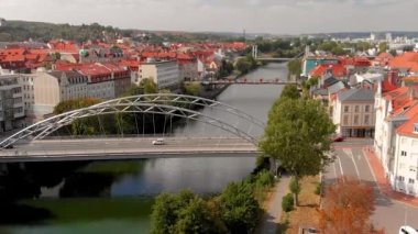 Bamberg yaz mevsiminde, Almanya 'da. İnsansız hava aracından görüntüle.