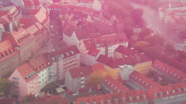 Вид Беспилотника Средневековый Немецкий Город Нюрнберг Воздуха — стоковое видео