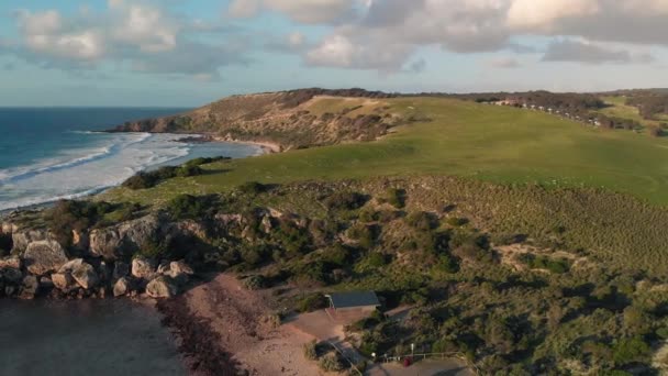Kangaroo Island Australia Shelly Beach Sunset Drone — Stock Video