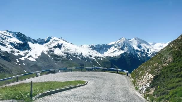 Weg Door Het Prachtige Grossglockner National Park Het Zomerseizoen — Stockvideo