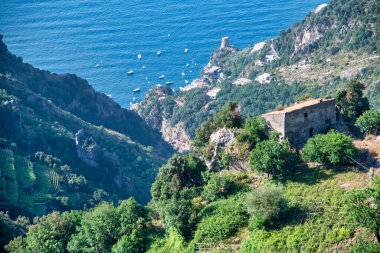 Mountains along Amalfi coast in summer season, Italy.