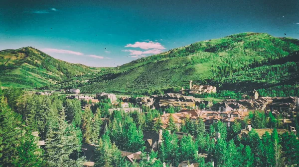 Luchtfoto Van Vail Stad Colorado Zomerseizoen — Stockfoto