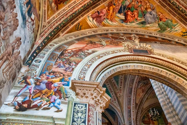 Orvieto Italy July 2021 Interior View City Cathedral Frescoes Paintings — Stock Photo, Image