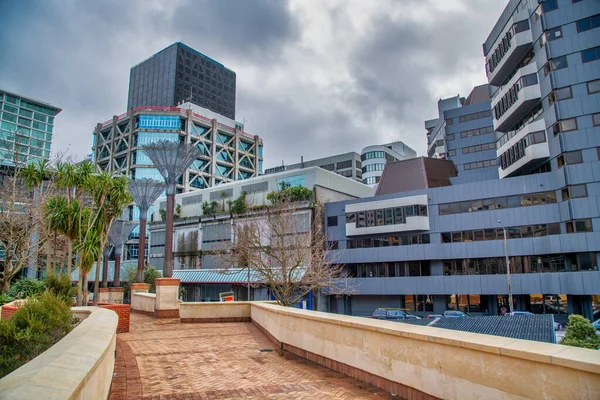 Wellington Nieuw Zeeland September 2018 Gebouwen Het Centrum Een Bewolkte — Stockfoto