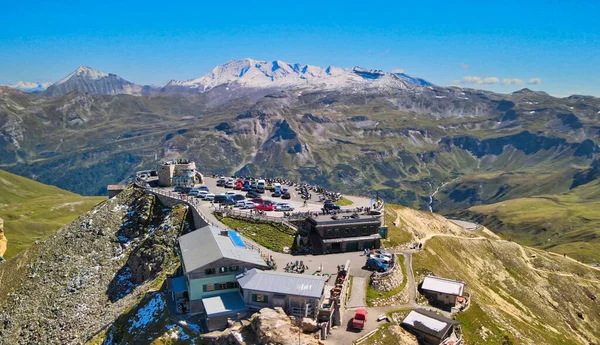 Increíble Vista Aérea Los Picos Montaña Grossglockner Cubiertos Nieve Temporada — Foto de Stock