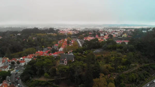 Letecký Pohled Město Sintra Zamračený Den Portugalsko — Stock fotografie