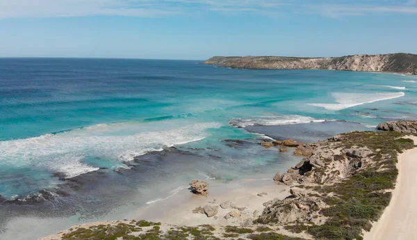Pennington Bay Nádherná Pláž Ostrově Klokan Jižní Austrálii Letecký Pohled — Stock fotografie