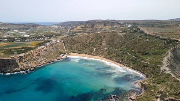 Вид Воздуха Райский Залив Беспилотника Мальта — стоковое фото