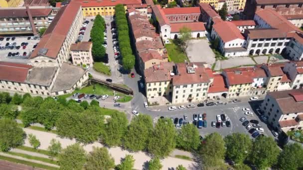 意大利托斯卡纳的Lucca城市春季景观空中景观 — 图库视频影像