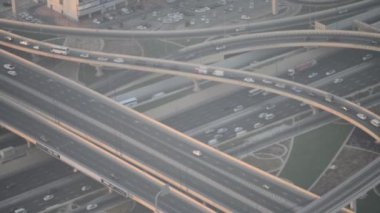 Dubai yolları kavşakları, İHA 'dan hava manzarası.