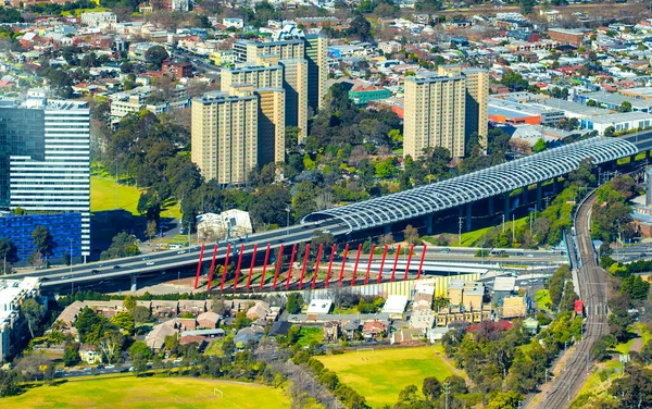 Melbourne Avustralya Eyaletler Arası Modern Tünel Helikopterden Havadan Görüş — Stok fotoğraf