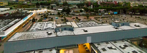 Vista Aérea Zona Del Centro Comercial Atardecer — Foto de Stock
