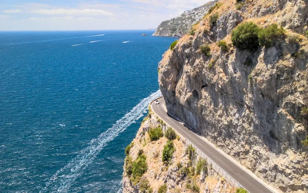 Erstaunliche Luftaufnahme Der Schönen Amalfiküste Der Sommersaison Italien Drohnen Standpunkt — Stockfoto