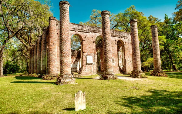 シェルドンの古い教会遺跡 サウスカロライナ — ストック写真