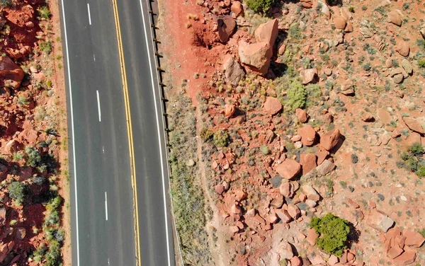 Increíble Camino Través Del Cañón Vista Aérea Desde Dron —  Fotos de Stock