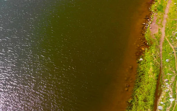 Luftaufnahme Des Sees Sommer — Stockfoto
