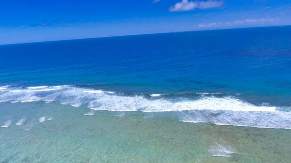 Récif Corallien Drone Plage Des Seychelles Rochers Par Une Journée — Photo